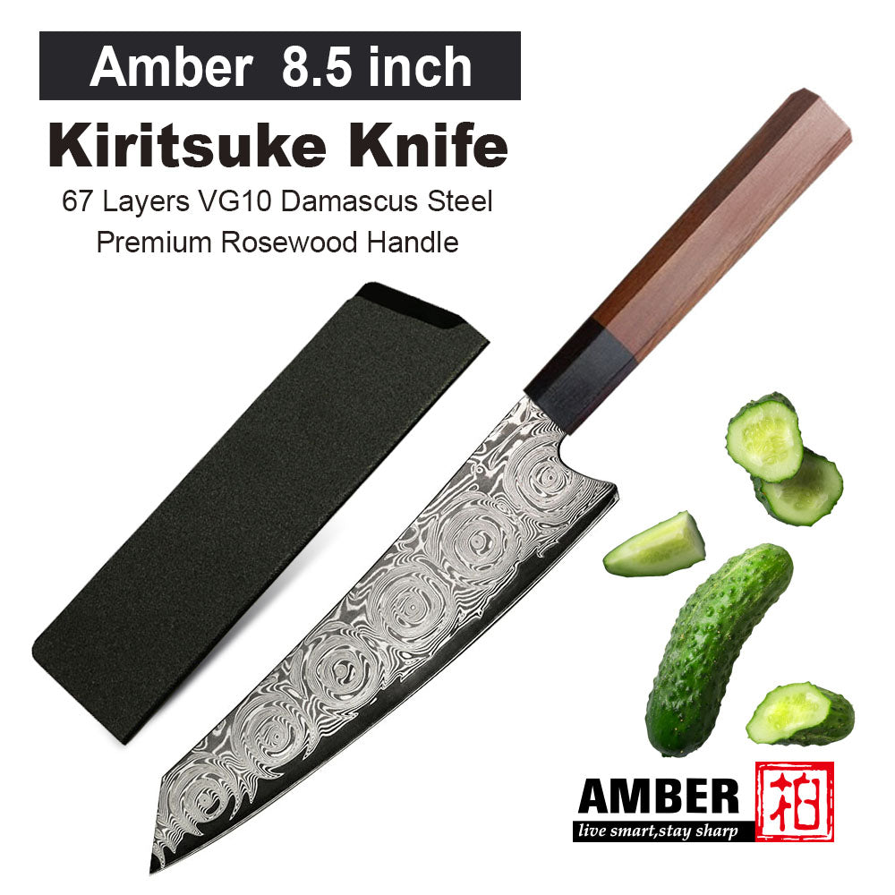Kitchen Knives 3 pcs Set 67 Layers Damascus Steel Chef Knife Premium Rosewood Handle - Knife Depot Co.