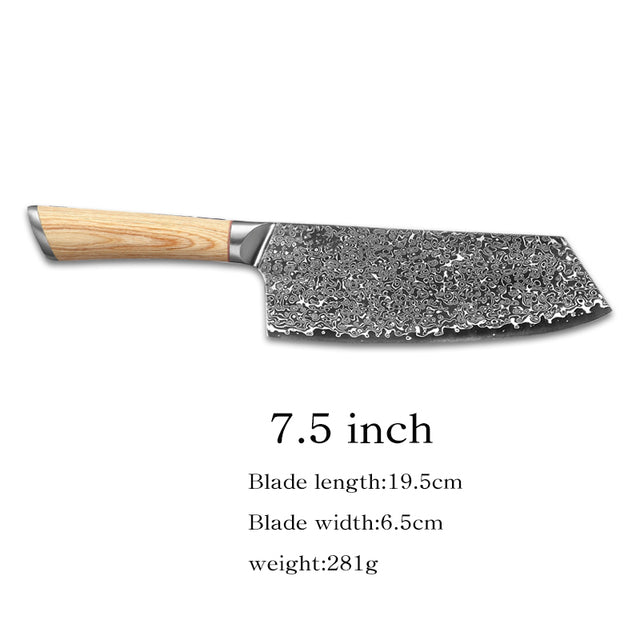 Kitchen Knife Set 67 Layer Damascus Steel Knife Chef Knives Utility Knife - 7.5inch Cleaver - Knife Depot Co.