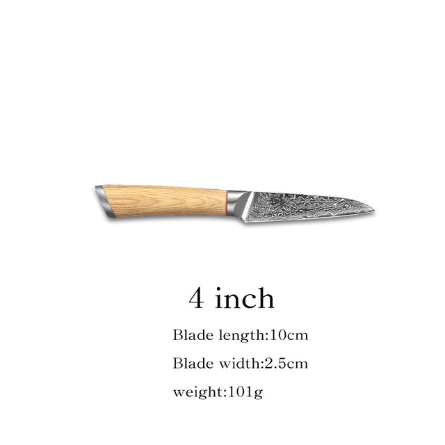 Kitchen Knife Set 67 Layer Damascus Steel Knife Chef Knives Utility Knife - 4inch fruit knife - Knife Depot Co.