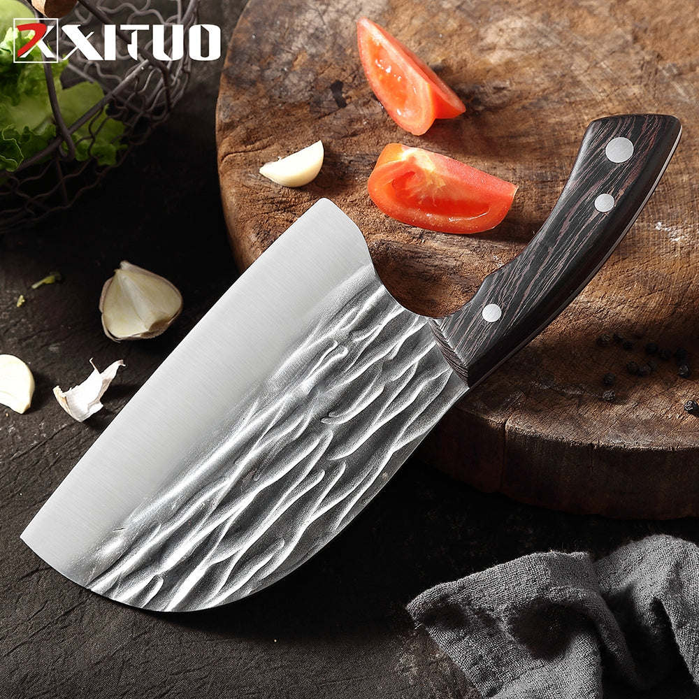 JB Custom Knives Butcher set, cleaver, chef knife, butcher knife, boning  knife. Mesquite Burl handles and stonewashed finishes …