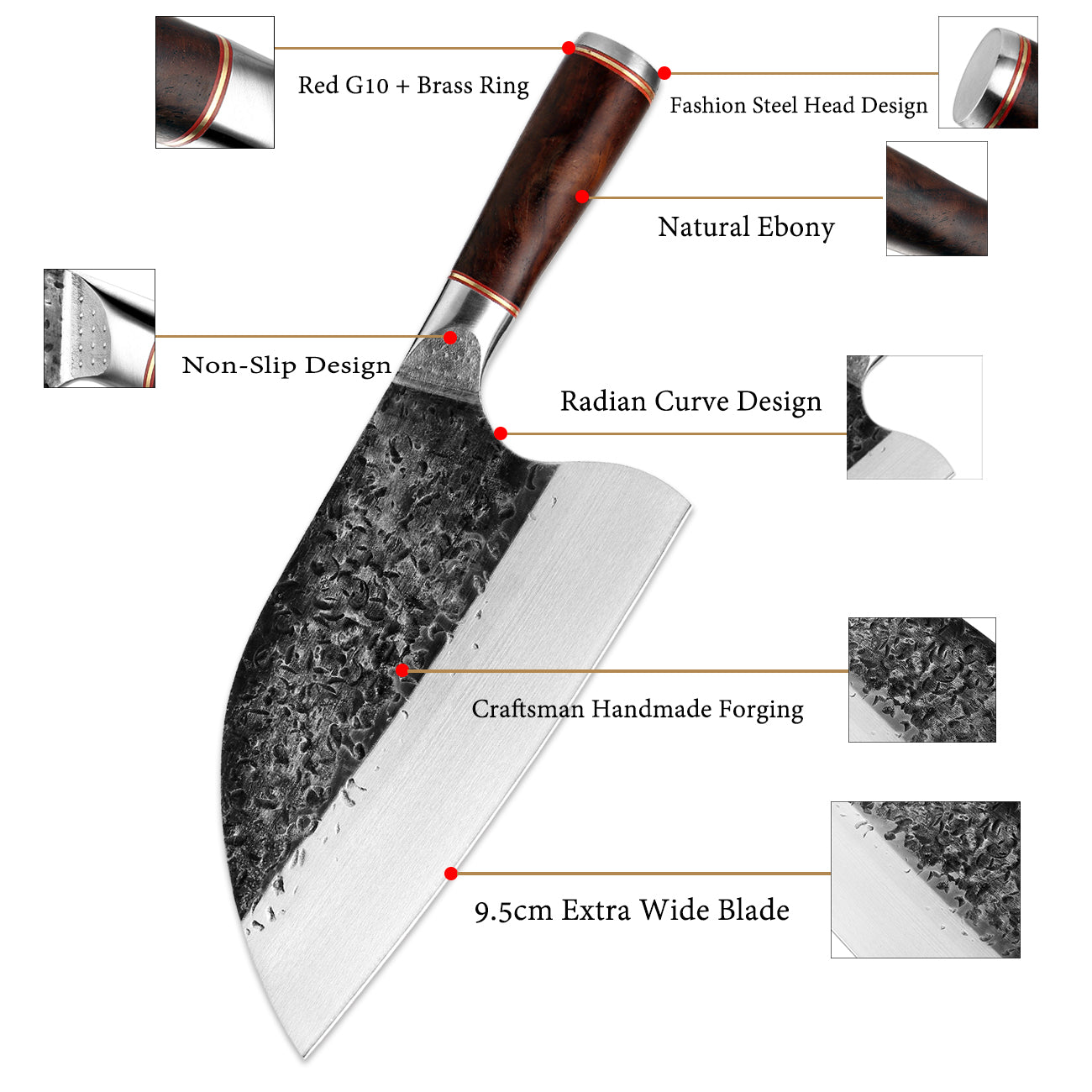 Butcher Knife Handmade Chopping Knives Boning Knife - Knife Depot Co.