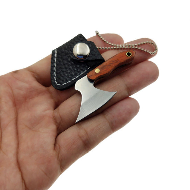 Kitchen Knife Keychain Portable Real Blade Letter Cutter Knives Accessories - Axe wood Sliver - Knife Depot Co.