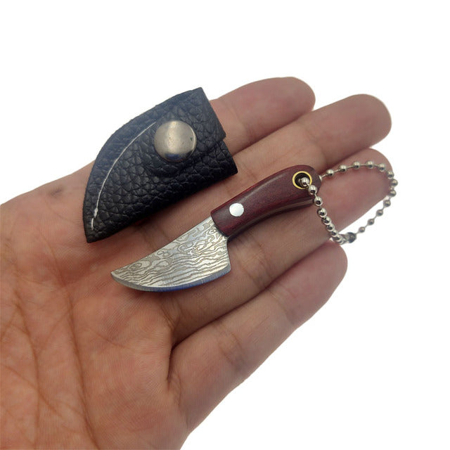 Kitchen Knife Keychain Portable Real Blade Letter Cutter Knives Accessories - Laser Pattern - Knife Depot Co.