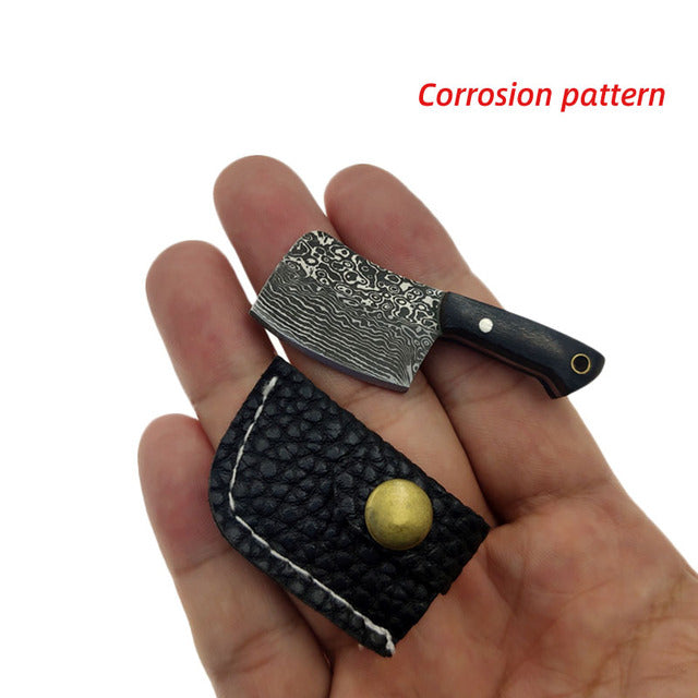 Kitchen Knife Keychain Portable Real Blade Letter Cutter Knives Accessories - Corrosion Pattern 2 - Knife Depot Co.