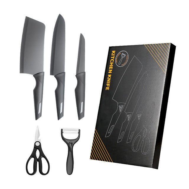 Kitchen Knife Set Stainless Steel Knife Set Non Stick - Black Set - Knife Depot Co.