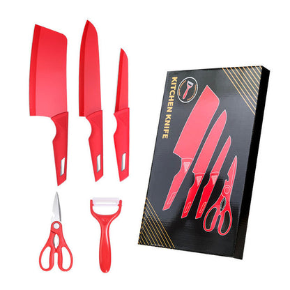 Kitchen Knife Set Stainless Steel Knife Set Non Stick - Red Set - Knife Depot Co.